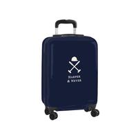 safta | Valise Cabine 20″ Harper & Neyer, Rigide ABS + PC Bleu Marine, 4 Roues Doubles 360°, Cadenas de sécurité, intérieur doublé avec Poche Filet et séparateur, Dimensions 34,5x20x55 cm