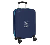safta | Valise Cabine 20″ Munich Nautic, Rigide ABS+PC, Bleu Marine avec Fermeture zippée Turquesa, 4 Roues Doubles 360°, Cadenas de sécurité, Dimensions 34,5x20x55 cm