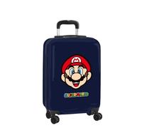 safta | Valise Cabine 20″ Super Mario Mamma Mia, ABS + PC résistant, 4 Roues Doubles 360°, Cadenas de sécurité, intérieur doublé avec séparateur et Poche Filet, Dimensions 34,5x20x55 cm
