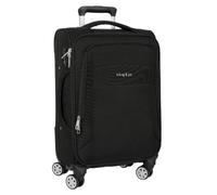 safta | Valise Cabine Souple 20 Business Black, 4 Roues Doubles 360°, Cadenas de sécurité, Poche Avant rembourrée pour Ordinateur Portable 15,6″, intérieur doublé avec Filet