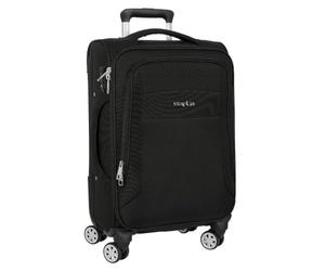 safta | Valise Cabine Souple 20 Business Black, 4 Roues Doubles 360°, Cadenas de sécurité, Poche Avant rembourrée pour Ordinateur Portable 15,6″, intérieur doublé avec Filet
