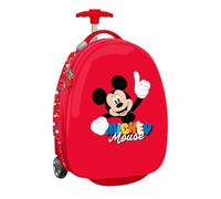 safta | Valise Enfant Disney Mickey Mouse Good Day 16″ avec 2 Roues, intérieur doublé avec Poche Filet zippée, Sangles élastiques de Maintien, Coque ABS+PC, Dimensions 28x23x43 cm