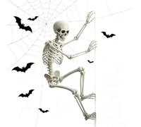 SaftSpzre Squelette grandeur nature - 170 cm - Corps entier - Modèle d'Halloween - Décoration d'anatomie - Avec articulations mobiles - Décoration de fête effrayante - 170 cm
