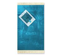 Safwa® Muslim Cadeaux - Coffret Cadeau Islamique avec Tapis de Prière en Velours & Chapelet Élégant - Idéal Ramadan, Aïd, Mariage, Dhikr, Conversion Cadeau Religieux pour Homme Femme (Bleu Turquoise)