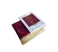 Safwa® Muslim Cadeaux - Coffret Cadeau Islamique avec Tapis de Prière en Velours & Chapelet Élégant - Idéal Ramadan, Aïd, Mariage, Dhikr, Conversion Cadeau Religieux pour Homme Femme (Bordeaux)