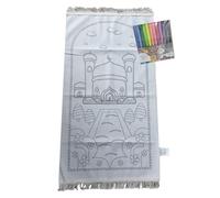 Safwa® Tapis de Prière à Colorier pour Enfants - 2 Motifs au Choix - Personnalisable avec 12 Feutres Textiles - Apprentissage Ludique Muslim - Cadeau Éducatif pour Ramadan, Aïd, Anniversaire (B)