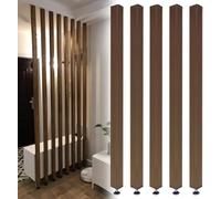 SAFWELAU Paravent Séparation Pliable Séparateur de pièce Écrans de confidentialité Poste de partition de pièce avec Pieds réglables pour la Maison, 200 à 240 cm de Hauteur(5 Pcs,225cm/88.5in/7.38ft)