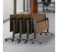 SAFWELAU Table Bureau d'ordinateur Table Réunion Pliante à Plateau Mobile - Bureau & Salle de Formation avec Roues Silencieuses et Fonction Flip Top(12pack,180 * 60 * 75)