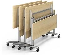 SAFWELAU Table Table d’étude Grande Table Pliante rectangulaire de réunion - Bureau Mobile Polyvalent avec roulettes silencieuses pour Bureaux, salles de Classe & conférences(63x16x30in)