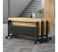 SAFWELAU Table Table d’étude Tables Pliantes de réunion avec roulettes - Bureau Mobile pour Bureaux, salles de Classe & salles de conférence(B,63x24x30in)