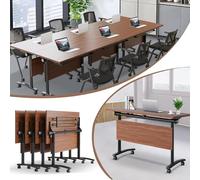 SAFWELAU Table Table de Réunion Pliable à Plateau Ajustable pour Bureau et Salle de Formation(8pack,180 * 60 * 75cm)