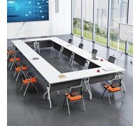 SAFWELAU Table Table Réunion Pliable Mobile roulettes, Bureau Formation Moderne pour Bureau Maison Salle Classe 2-10 Pièces(8pcs,47.2inch)