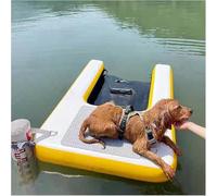 SAFWELAU Tapis Flottant de Pont Rampe Flottante Repliable pour Piscine, Lac, Bateau, Quai - Rampe Gonflable pour Chien Antidérapante EVA, Échelle pour Chien Jusqu'à 60 kg (Yellow)