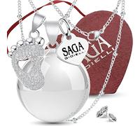 SAGA GIOIELLI® bola de grossesse, collier appelle anges, pied avec cristaux