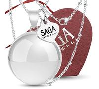 SAGA GIOIELLI® Bola De Grossesse, Collier De Grossesse, Collier Femme, Appeleur D'Anges, Sphère Sonore, Chaîne En Acier
