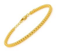 SAGA GIOIELLI Bracelet femme homme avec pépites granules dorés - en acier inoxydable - Longueur 17+3 cm - Granules 2 mm - Coffret cadeau inclus - Unisexe