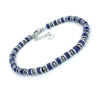 SAGA GIOIELLI® Bracelet Homme Rondelles Colorées Acier, 18.0 centímetros, Cristal Acier inoxydable