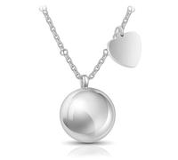 SAGA GIOIELLI - Collier Appel Anges Grossesse Longue avec Pendentif Rappel des Anges Grossesse, Idées Cadeaux pour Femmes Enceintes comme Porte Chance, Coffret Cadeau, L, Acier inoxydable, 0