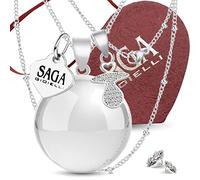 SAGA GIOIELLI® Collier appel anges grossesse, rappel des anges, collier long futures mères, charme sucette, CHIAMA ANGELI, Acier inoxydable, Pas de gemme
