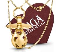 SAGA GIOIELLI® Collier de grossesse, bola d'anges, collier long de grossesse, tétine sonore dorée, boîte cadeau