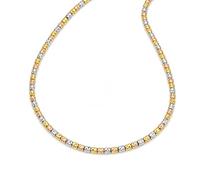 SAGA GIOIELLI® Collier femme unisexe avec pépites grains martelés trois or - Longueur 39 + 11 cm - Emballage cadeau inclus - Idée pour petite amie - Anniversaire - Anniversaire