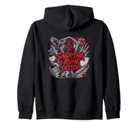 Saga Ink Rune Tatouage Viking Norse Ravens Crâne Sweat à Capuche