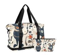 Saga - Sac de voyage avec sangle réglable - Pliable - Pour un voyage en avion - Motif de rats mignons - Taille 1, conte de fées mignon rats, 1 size