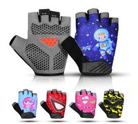 SAGA SPORTS Gants Moto Enfant Demi-Doigt | Antidérapants, Rembourrés & Fingerless | Gants BMX Enfant & Gants de Cyclisme Garçon Fille Idéal pour Vélo, MTB, Gymnastique