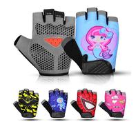 SAGA SPORTS Gants Moto Enfant Demi-Doigt | Antidérapants, Rembourrés & Fingerless | Gants BMX Enfant & Gants de Cyclisme Garçon Fille Idéal pour Vélo, MTB, Gymnastique