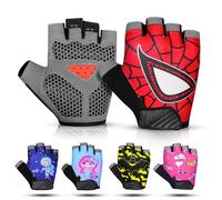SAGA SPORTS Gants Moto Enfant Demi-Doigt | Antidérapants, Rembourrés & Fingerless | Gants BMX Enfant & Gants de Cyclisme Garçon Fille Idéal pour Vélo, MTB, Gymnastique