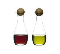 SAGAFORM 5015337 FLACON A HUILE OU A VINAIGRE AVEC BOUCHON EN CHENE JEU DE 2