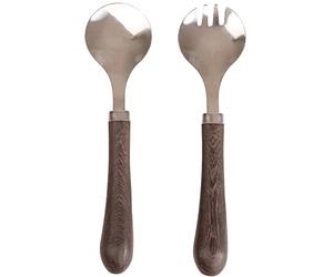 Sagaform 5018354 Couverts à Salade Bois Inox