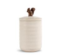 Sagaform Boîte Ellen 5018424 en faïence avec écureuil, couleur : beige, dimensions : env. 10 x 13,5 cm