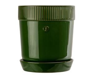 Sagaform Cache-pot Elise avec soucoupe Ø14 cm Vert