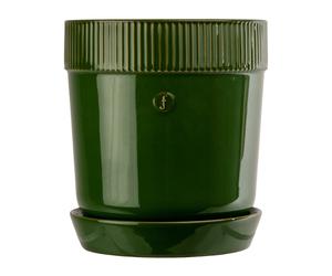 Sagaform Cache-pot Elise avec soucoupe Ø17 cm Vert