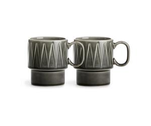 Sagaform Mugs à café Coffee & More lot de 2 Gris