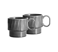 Sagaform Mugs à thé Coffee & More lot de 2 Gris