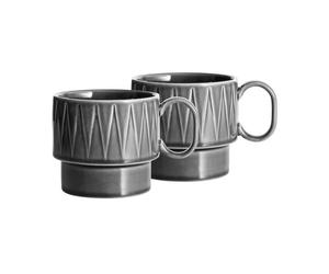 Sagaform Mugs à thé Coffee & More lot de 2 Gris