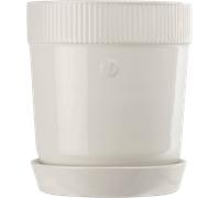 Sagaform Cache-pot Elise avec soucoupe Ø14 cm Blanc