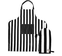 Sagaform Unisexe - Tablier Aron et Gant de Barbecue pour Adulte Noir et Blanc 28 cm