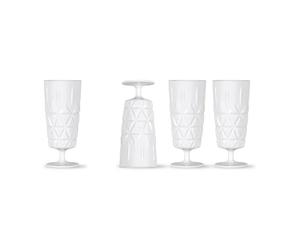 Sagaform Verres à champagne Picknick lot de 4 Blanc