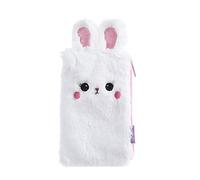 SagaSave 1PCS Trousse à Crayons en Peluche, Lapin Blanc Porte-Crayons Trousse à Crayons Souple Sac à Crayons Moelleux Trousse de Maquillage Sacs de Rangement colorés Grande capacité