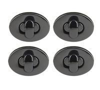 SagaSave 4 Pcs Verrouillage à Rotation Ovale, Verrouillage à Poulie en Métal Ovale, Fermeture à Verrouillage pour la Fabrication de Sac à Main Artisanal DIY, Noir