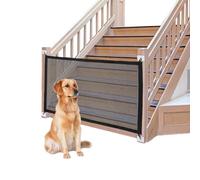 SagaSave Barrière de sécurité pour animaux de compagnie et bébés, 110 x 72 cm, noire, en nylon, acier inoxydable