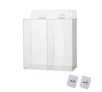 SagaSave Distributeur de masque facial jetable en acrylique avec couvercle, récipient de rangement mural pour gants, couvre-chaussures, filets à cheveux (M)