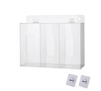 SagaSave Distributeur de masque facial jetable en acrylique avec couvercle, support mural pour gants, couvre-chaussures, filets à cheveux (L)