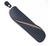 SagaSave Étui à Crayons en Cuir Pochette à Stylo zippée en Forme de S Étuis à Crayons élégants et Pratiques pour Adultes et étudiants (Noir (L)