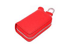 SagaSave Étui de e voiture multifonction en cuir avec fermeture éclair - Accessoires d'intérieur avec crochet en métal - 12 couleurs, Rouge, taille unique