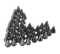 SagaSave Lot de 100 rivets coniques punk en métal pour gants en cuir, sacs, vêtements, chaussures, ceintures, bricolage (noir, 100)
