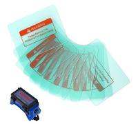 SagaSave Lot de 16 lentilles de protection pour soudage, 133 x 114 mm, couverture transparente de protection pour casque de soudage, plaque d'objectif de protection à angle droit